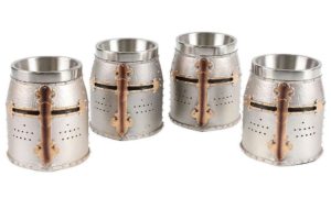 Crusader Medieval Knight Set of 4 Shot Glasses by Nemesisnow - Σφηνοπότηρα σετ 4 τεμάχια (7.5cm high, resin-stainless steel)