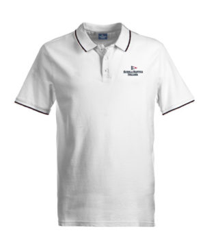 Polo ανδρική μπλούζα υπερμεγέθη λευκή 3XL-6XL SCUOLA NAUTICA ITALIANA