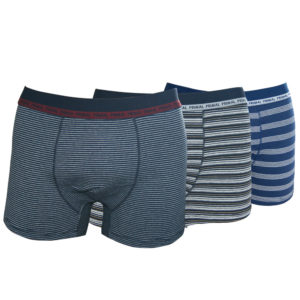 Ανδρικά boxers με σχέδιο ρίγες set 3 (μπλε+γκρι+μπλε)PRIMAL