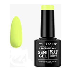 Ημιμόνιμο Βερνίκι Semi Gel 1033 Bright Yellow 8ml Elixir