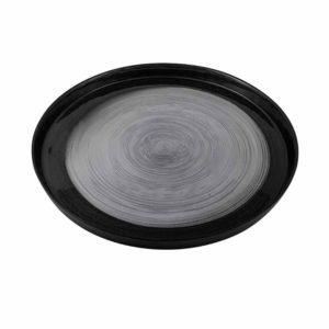 Πιατέλα Γυάλινη Reflections Γκρί-Μαύρο 40cm HFA 5481350