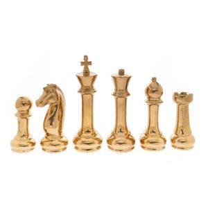 Χρυσά Κεραμικά Πιόνια Σκάκι Σετ/6τμχ Ηλιάδης 84457