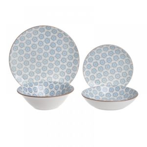 Σερβίτσιο Πιάτων Κεραμικό Μπλε/Λευκό 19τμχ Click 6-60-145-0007