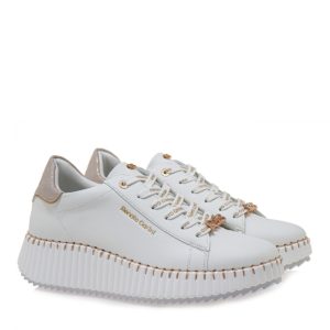 Renato Garini Γυναικεία Παπούτσια Sneakers 19R-496 Λευκό Πλατίνα Στάμπα S119R496308E S119R496308E