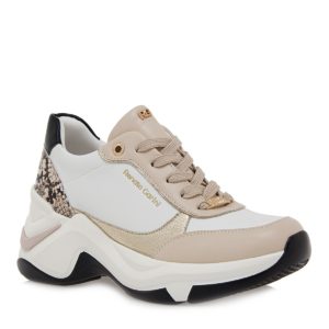 Renato Garini Γυναικεία Παπούτσια Sneakers 19R-642 Λευκό Μπέζ Φίδι S119R642464P S119R642464P