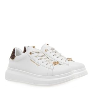 Renato Garini Γυναικεία Παπούτσια Sneakers 166-19R Λευκό Καφέ Στάμπα S119R166225M S119R166225M