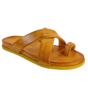 Fardoulis shoes Γυναικείες Παντόφλες 111-51 Κίτρινο Δέρμα 89408