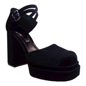 Smart Cronos Γυναικεία Παπούτσια Γόβες Πέδιλα 7536-187 Μαύρο Βελούδο 105138