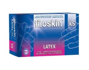 Γάντια Λάτεξ Filoskin Ελαφρώς Πουδραρισμένα (100 Τμχ) - XL