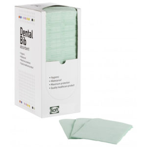 Οδοντιατρικές πετσετες 2ply χαρτί + 1ply πλαστικό 500τμχ (χωρίς κουτάκι) - Πράσινο