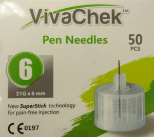 Βελόνες για πένα ινσουλίνης 31G (5/6/8mm) (50τμχ) - 6mm