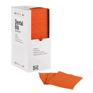 Οδοντιατρική πετσέτα 1ply χαρτί + 1ply πλαστικό 500τμχ (με κουτί) - Πορτοκαλί