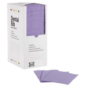 Οδοντιατρικές πετσετες 2ply χαρτί + 1ply πλαστικό 500τμχ (χωρίς κουτάκι) - Μωβ