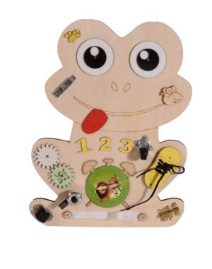 Moni Toys Ξύλινος Πίνακας Δραστηριοτήτων Montessori Wooden Board Frog 3800146224578