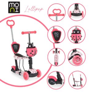 Moni Παιδικό Πατίνι Scooter 3 in 1 Lollipop Red 3800146227906