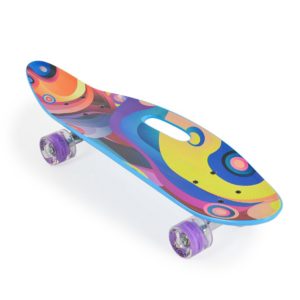 BYOX Πλαστική Τροχοσανίδα PP με LED στους τροχούς Skateboard 26 with Handle Violet 3800146228279
