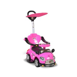 Moni Περπατούρα Αυτοκινητάκι με σκίαστρο και τιμόνι γονέα, Ride on Paradise Pink