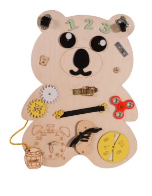 Moni Toys Ξύλινος Πίνακας Δραστηριοτήτων Montessori Wooden Board Bear 3800146224561