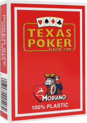 Τράπουλα 100% πλαστικό PVC Modiano Κόκκινη Texas Poker 2 Jumbo
