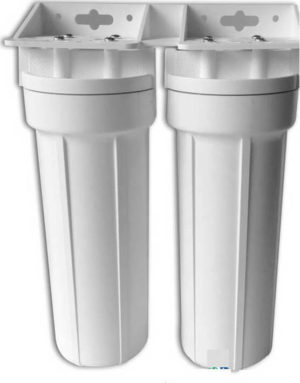 ​Συσκευή Διπλή λευκή φίλτρανσης Νερού κάτω πάγκου 10″ - 1/4″ Eiger Duo Διπλό