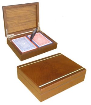 Ξύλινο κουτί με δύο τράπουλες Modiano 86.04.298