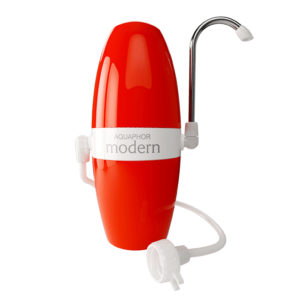 Aquaphor Modern Συσκευή Φίλτρου Νερού Άνω Πάγκου Μονό με Βρυσάκι σε Πορτοκαλί Χρώμα με Ανταλλακτικό Φίλτρο