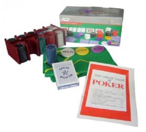 Κουτί μεταλλικό με 200 μάρκες Casino 4 gr με ταπέτο & 2 τράπουλες Platinium Games 86.05.182