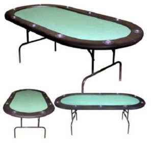 ​​Τραπέζι Poker πτυσόμενο οβάλ με τσόχα και στεφάνι 220 x 90 cm για 10 παίκτες Platinum Games 86.05.005