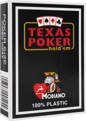 ​Τράπουλα πλαστική σκούρο μαύρη Modiano Texas Poker