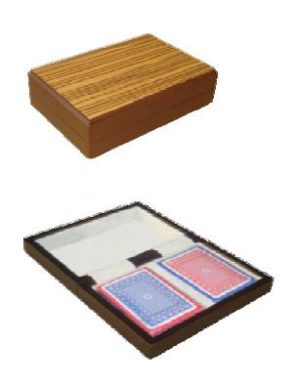 Ξύλινο Κουτί με σχέδιο δερματίνης Modiano δύο τράπουλες