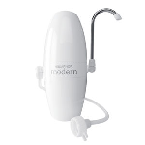 Aquaphor Modern Συσκευή Φίλτρου Νερού Άνω Πάγκου Μονό με Βρυσάκι σε Λευκό Χρώμα με Ανταλλακτικό Φίλτρο