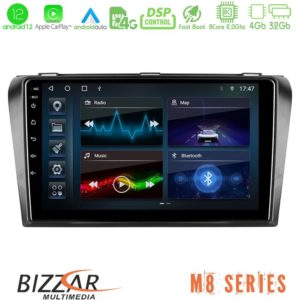 Bizzar M8 Series Mazda 3 2004-2009 8core Android12 4+32GB Navigation Multimedia Tablet 9