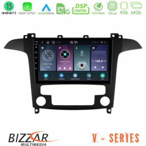 Bizzar V Series Ford S-Max 2006-2012 10core Android13 4+64GB Navigation Multimedia Tablet 9