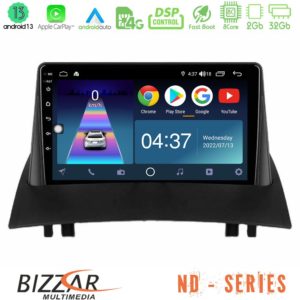 Bizzar ND Series 8Core Android13 2+32GB Renault Megane 2 2002-2008 Navigation Multimedia Tablet 9