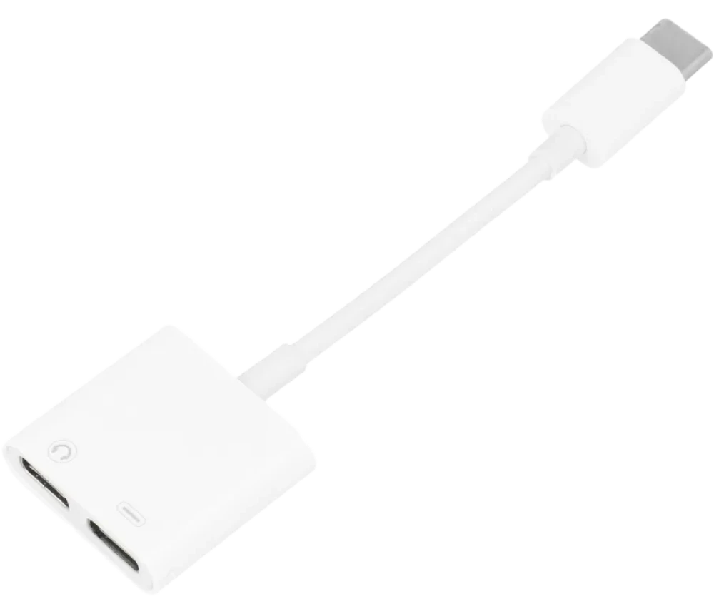 Μετατροπέας USB-C female σε USB-C 2x female Λευκό