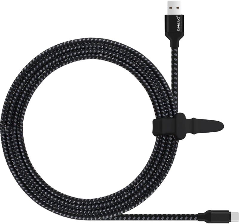 Qihang C21 Braided USB 2.0 Cable Lightning male - USB-A male Μαύρο 3m