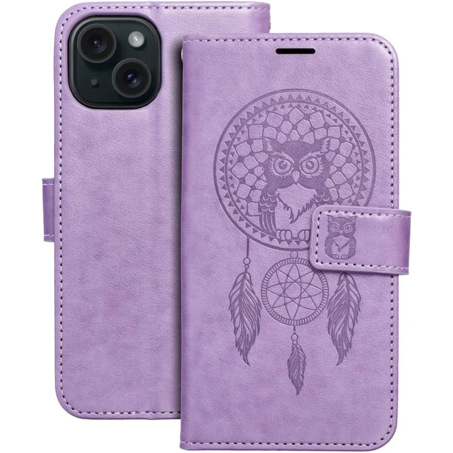 Smart Mezzo Wallet case for iPhone 15 Dreamcatcher Purple