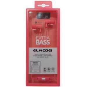 Elmcoei earphones EV-110 Extra Bass jack 3,5mm Red