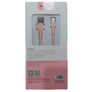 ​KLGO S8 USB 2.0 Cable USB-C male - USB-A male 2.4A Pink 1m