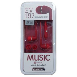 Elmcoei earphones EV-197 jack 3,5mm Red