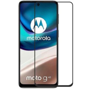 Full Glue Tempered Glass 5D for Motorola Moto G42 black frame