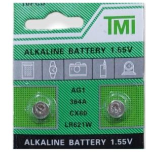 TMI Button Alkaline Battery AG1- 364A (2τμχ)