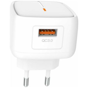 XO Φορτιστής (L59 Χωρίς Καλώδιο με Θύρα USB-A 18W Quick Charge 3.0 Λευκός