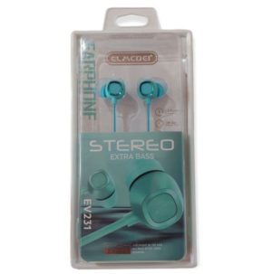 Elmcoei earphones EV-231 Extra Bass jack 3,5mm Light Blue