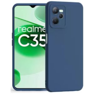 Matt TPU case protect lens for Realme C35 dark blue