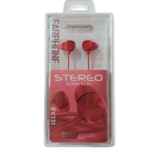 Elmcoei earphones EV-231 Extra Bass jack 3,5mm Red