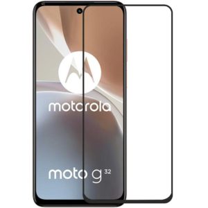 Full Glue Tempered Glass 5D for Motorola Moto G32 black frame