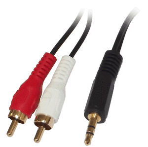 JACK MALE 3.5 TO 2 X RCA MALE SOUND CABLE GOLD 5m 18072