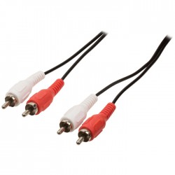 VALUELINE VLAP 24200B 10.00 RCA CABLE 2 X MALE TO 2 X RCA MALE 10m AUDIO CABLE
