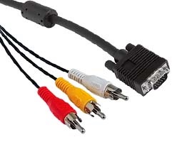 Adaptor VGA 15HDB Male To 3 X RCA C185-3RCA-1.8 SVGA Video Cable 1.8m